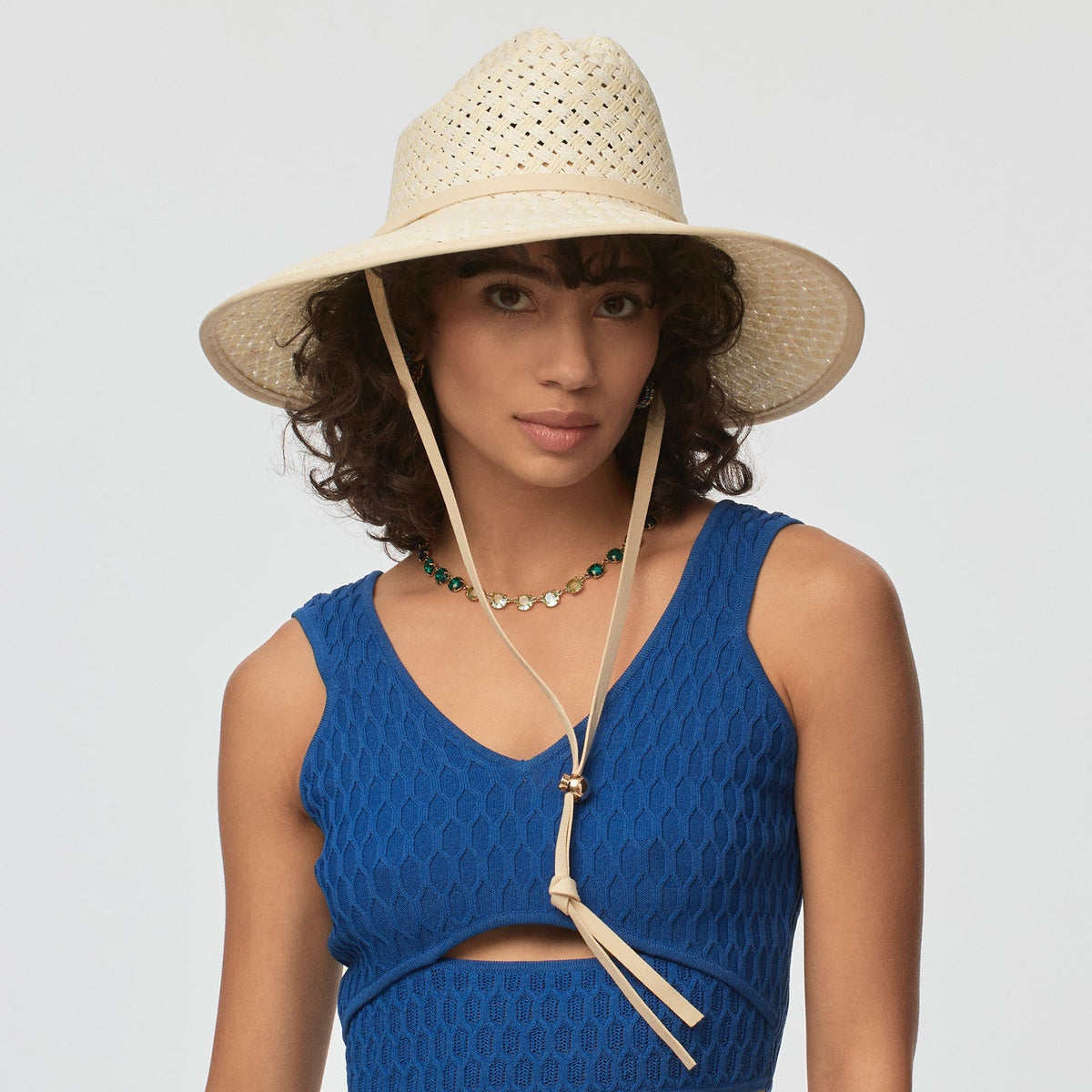 Straw Checkered Hat