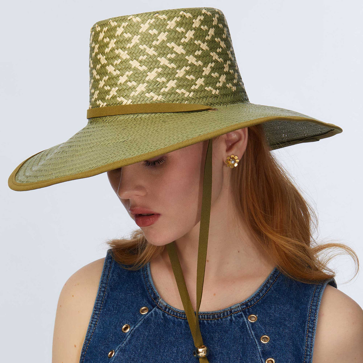 Brielle Checkered Straw Hat