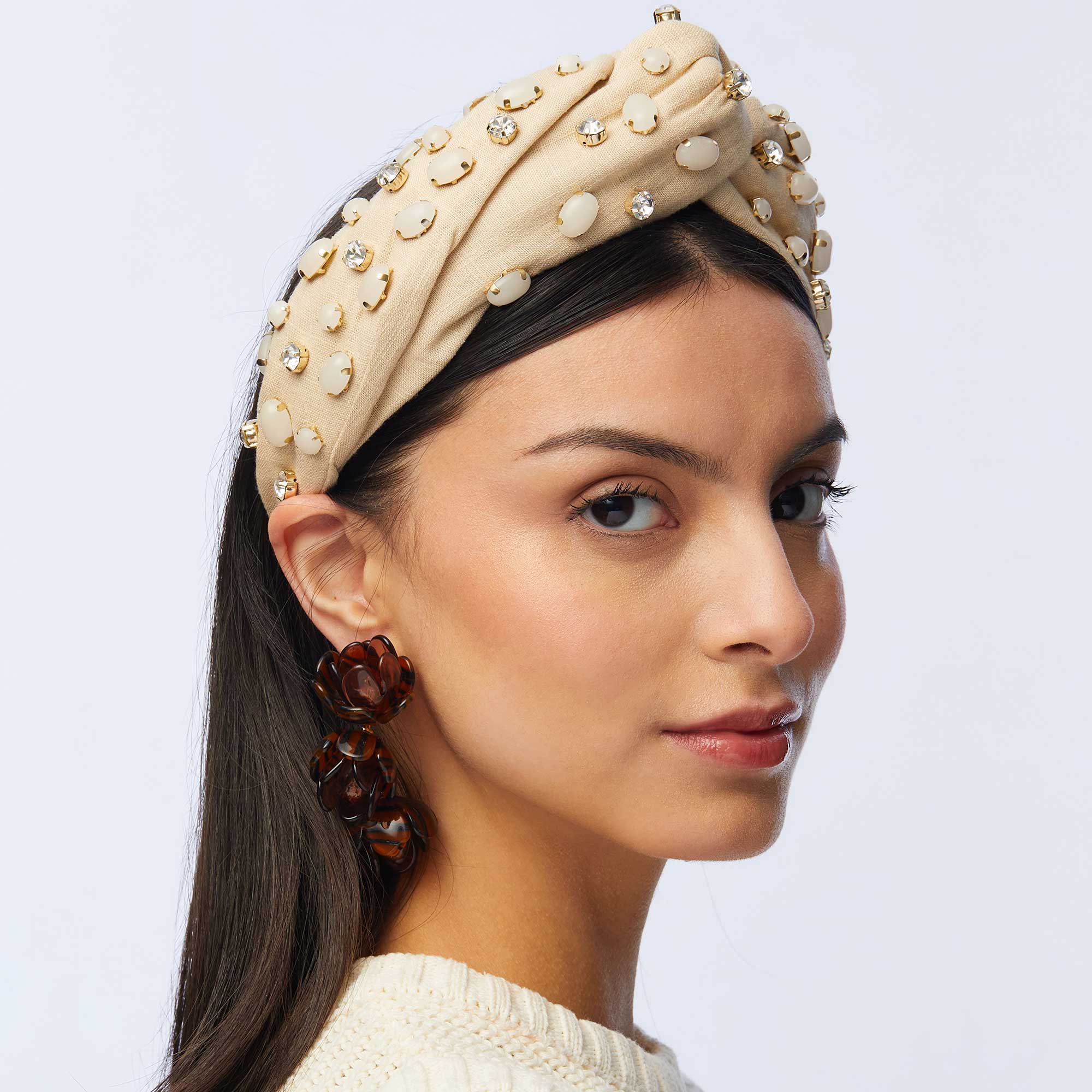 Linen Embellished Greta Headband