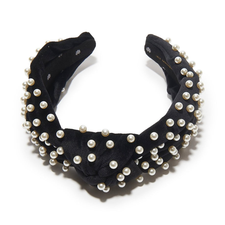 Velvet Pearl Knotted Headband