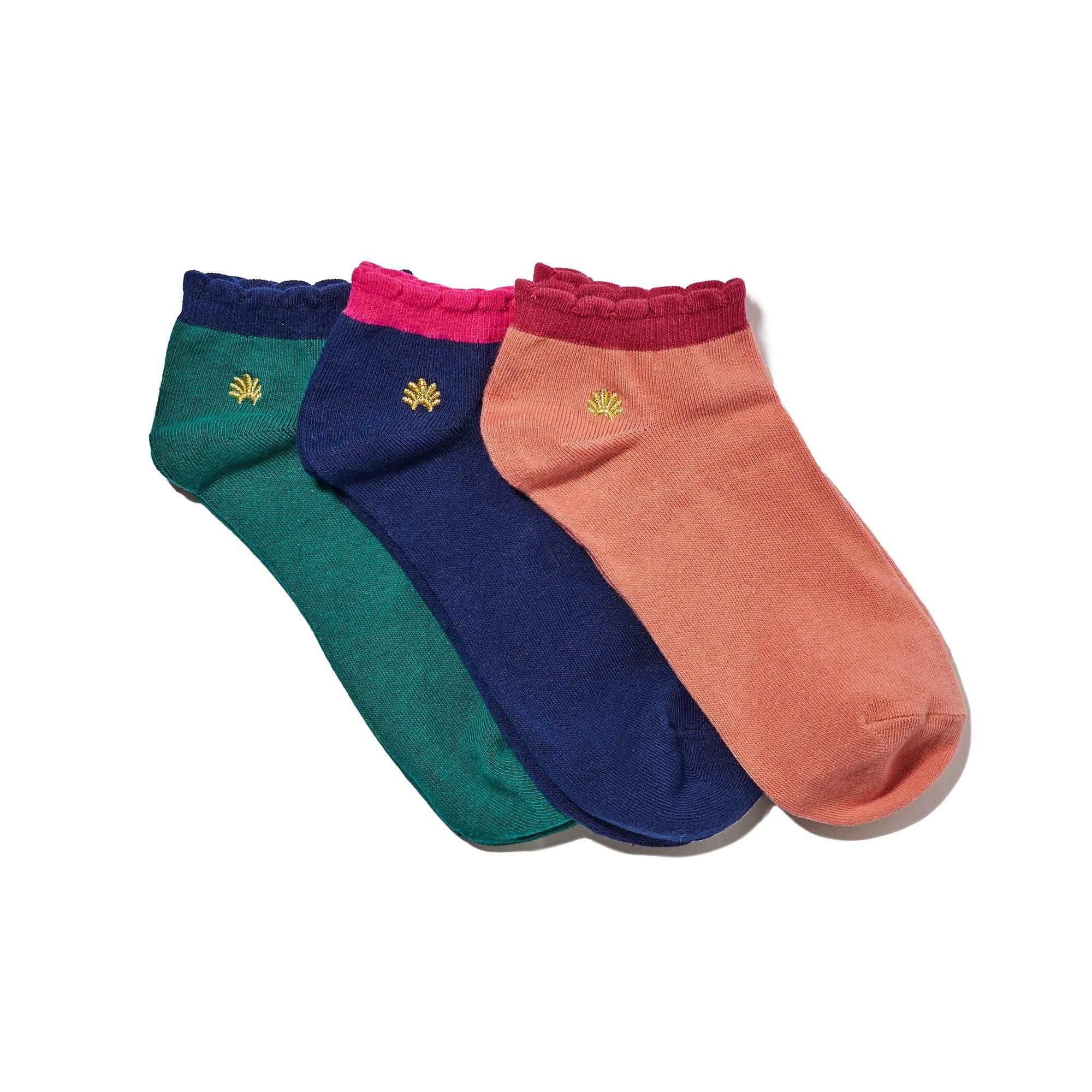 Set Of 3 Country Club Ankle Socks