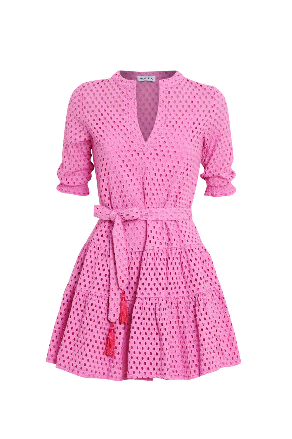 Lido Pink Long Sleeve Ruffle Dress