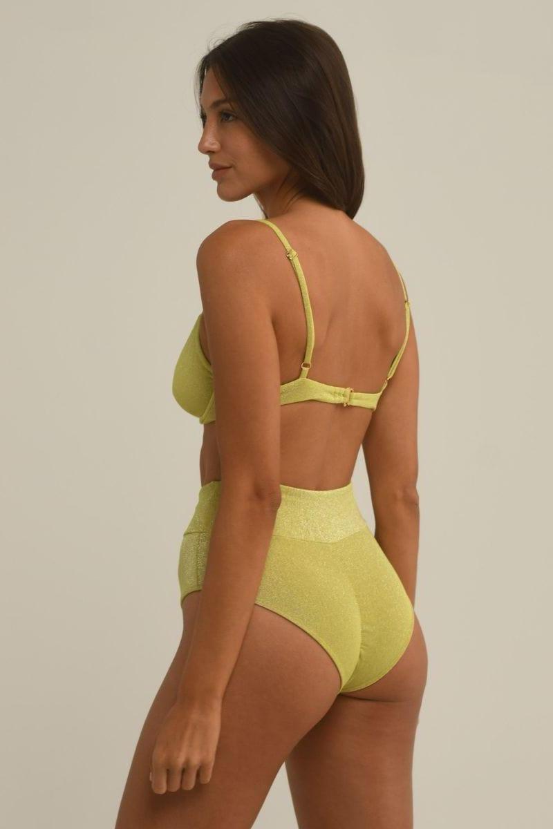 Limon Sparkle Added Coverage High Rise Bikini Bottom