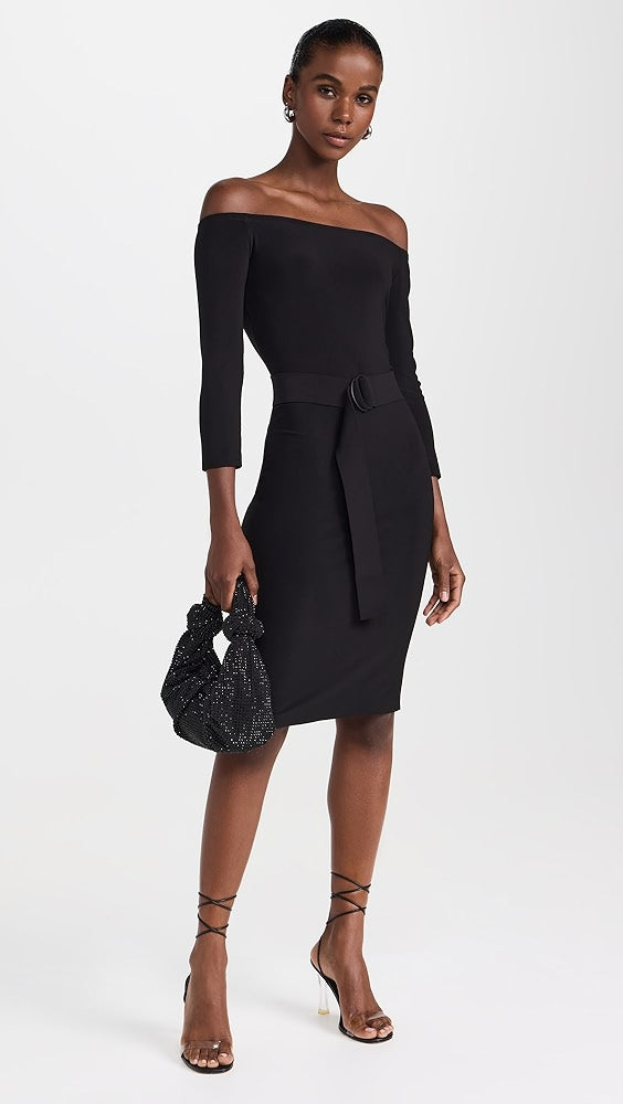 Off Shoulder Dress To Knee - Norma Kamali	Black
