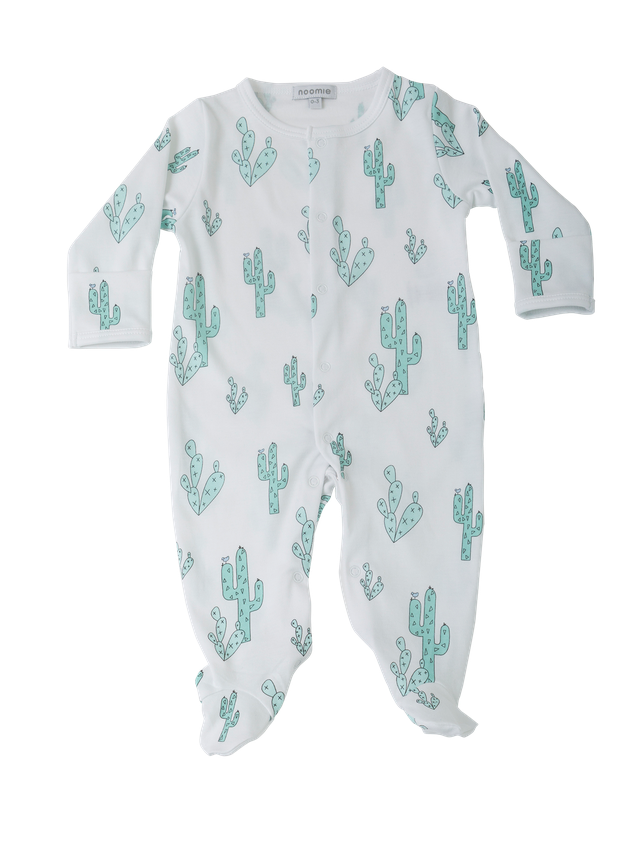 Zipper Footie Green Cactus