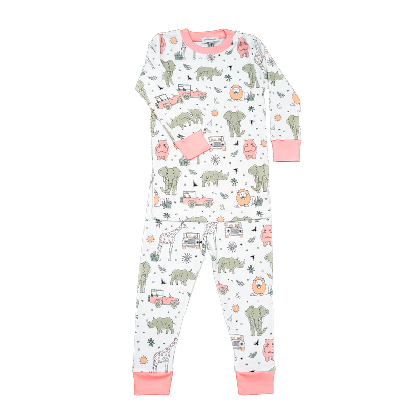 Two Piece PJ Pink Safari