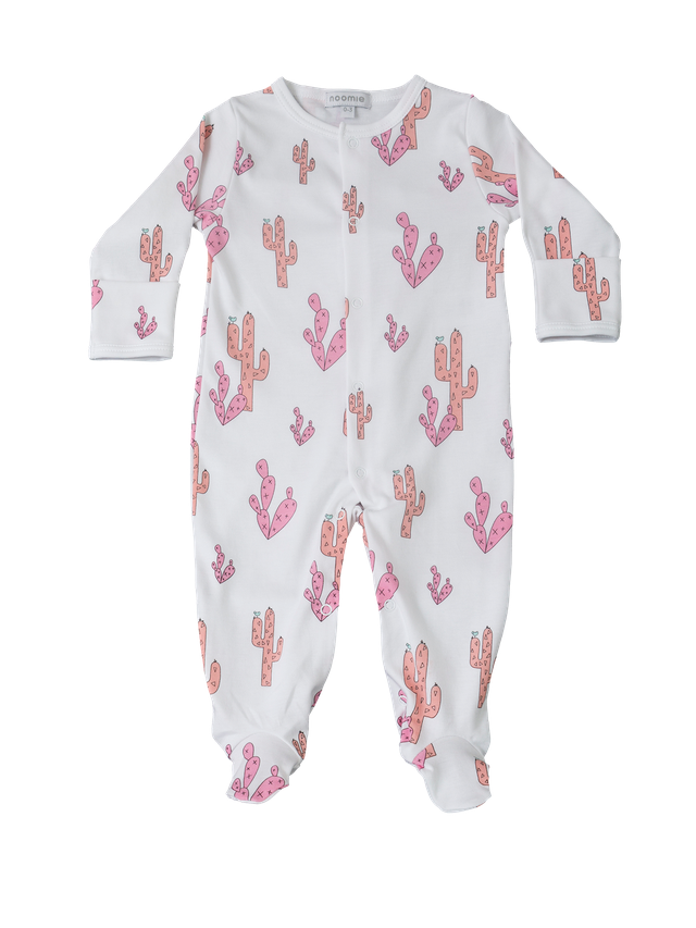 Zipper Footie Pink Cactus