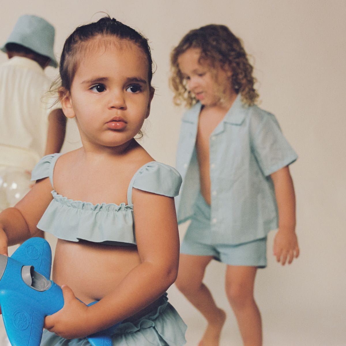 Powder Blue Mini Button Down Shirt