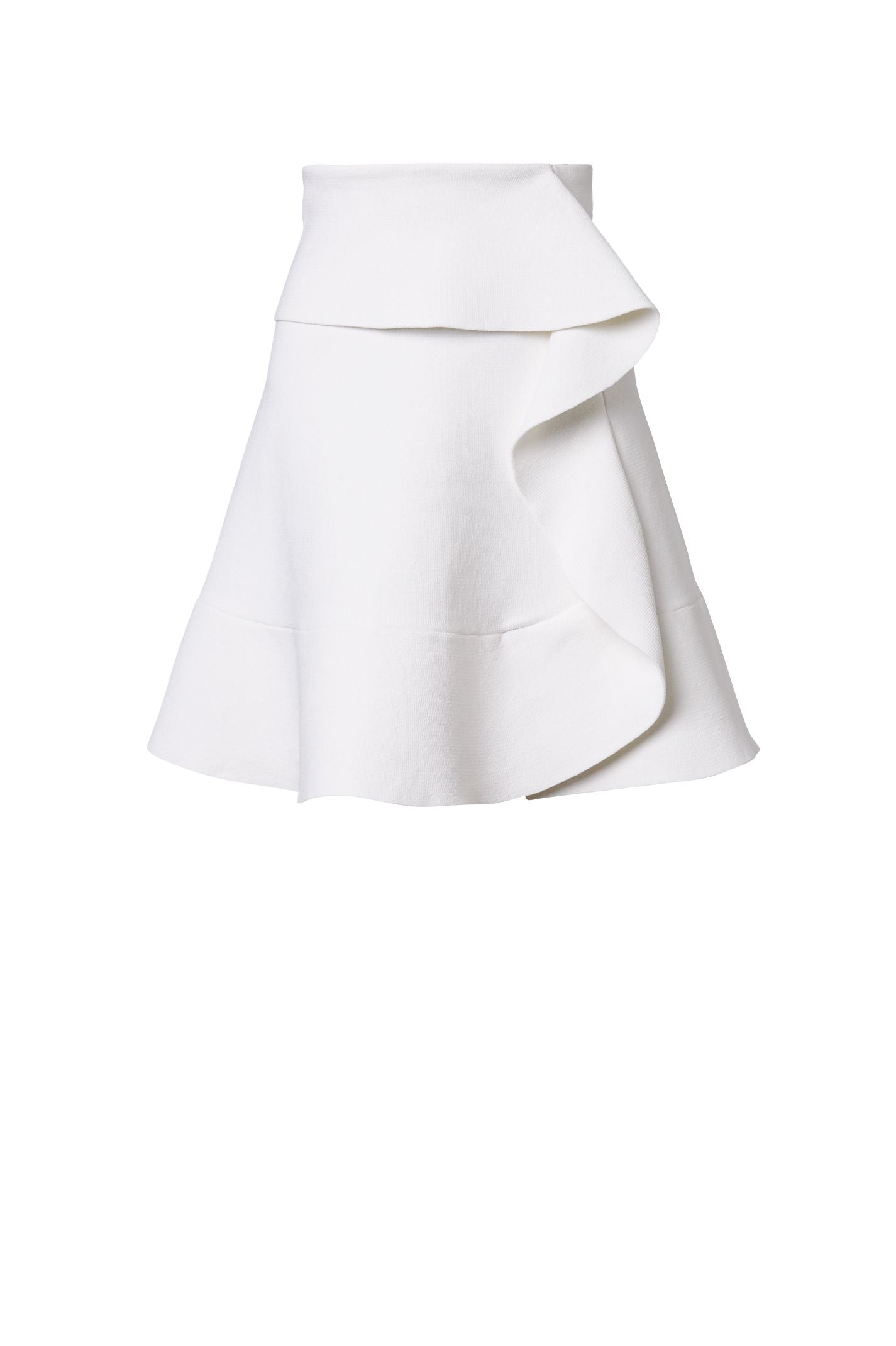 Crepe Knit Ruffle Skirt White - Scanlan Theodore US