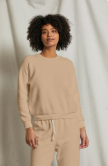 T94-ZIGGY | Inside Out Fleece Long Sleeve Shrunken Crewneck Sweatshirt