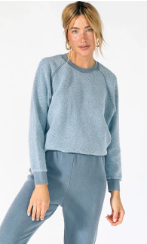 T94-ZIGGY | Inside Out Fleece Long Sleeve Shrunken Crewneck Sweatshirt