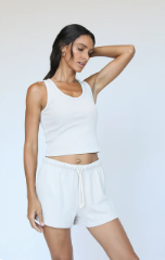 T72-BLONDIE | Structured Rib Bra Friendly Tank