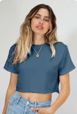 T99-COURTNEY | Vintage Soft Cotton Jersey Crop Tee