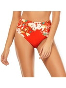 Red Bloom -  High Waisted Bottom