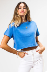 T99-COURTNEY | Vintage Soft Cotton Jersey Crop Tee