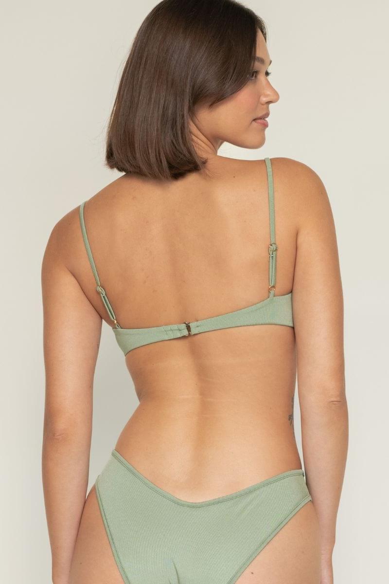 Sage Green Rib Petal Bikini Top