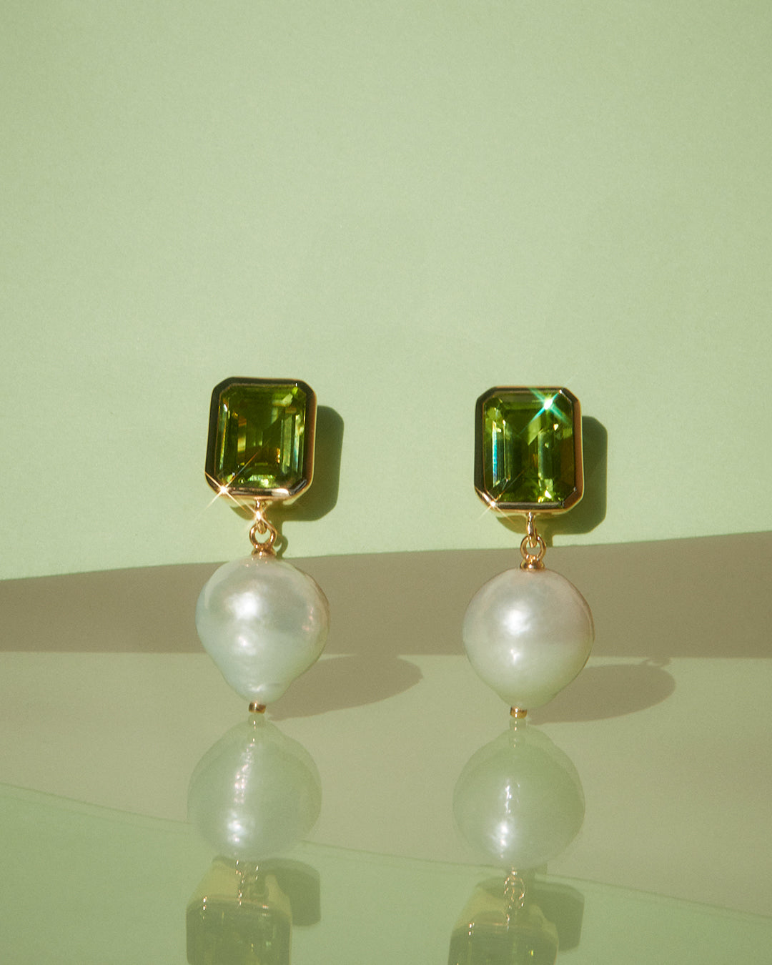 The Peridot Pearl Studs - Luv Aj Fine