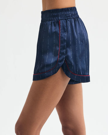 Silky Pinstripe Buddy Pajama Shorts