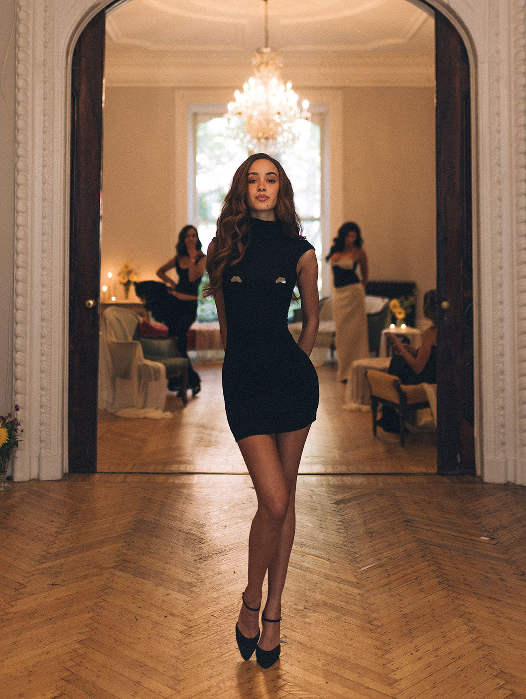 SNOWDROP DRESS IN BLACK