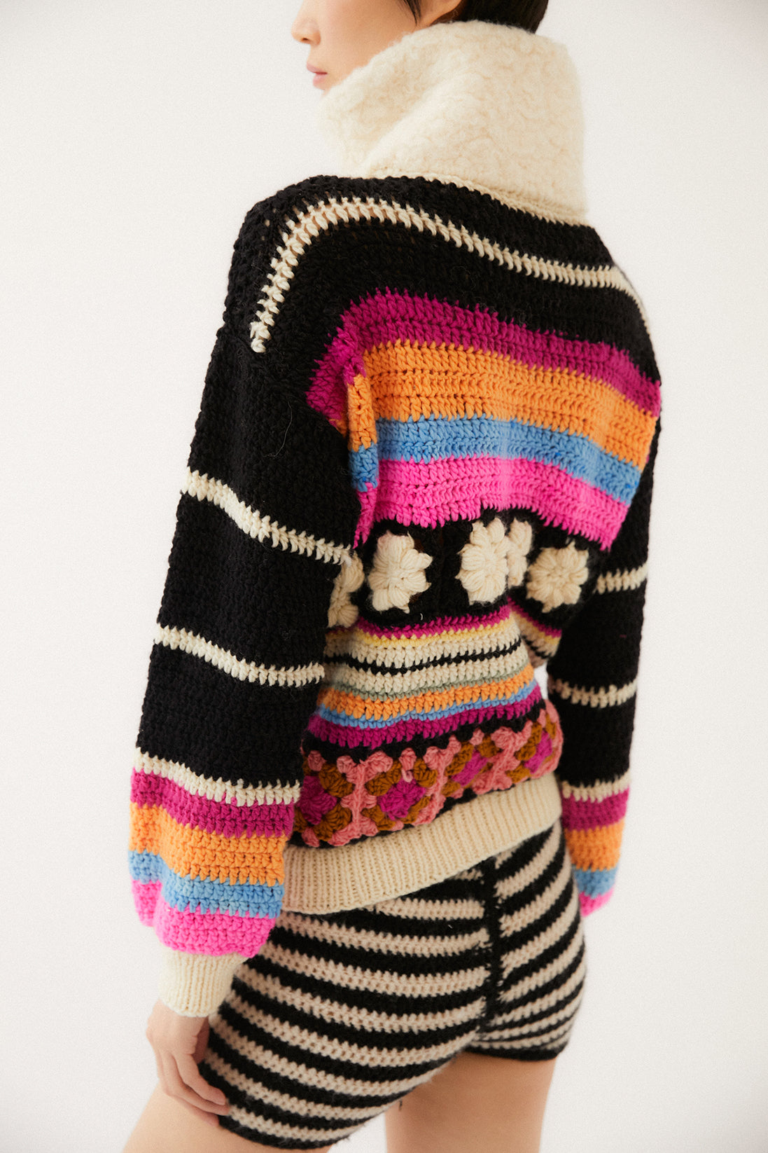 Ornella Crochet Wool Sweater | Multi