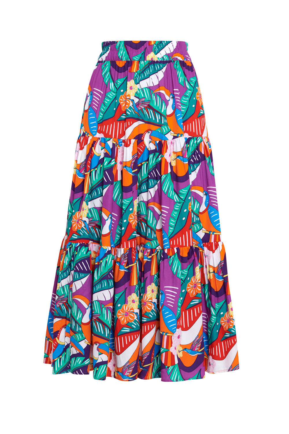 Tropicana Ruffle Midi Skirt