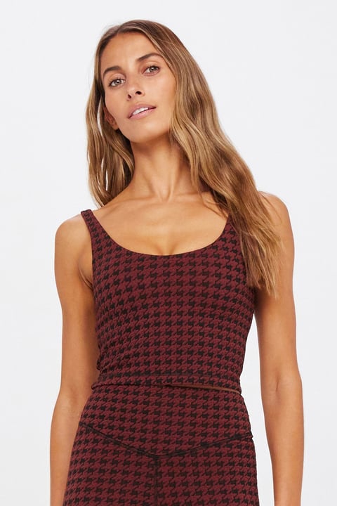 Houndstooth Tess Crop