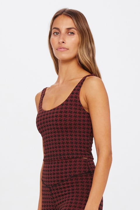 Houndstooth Tess Crop