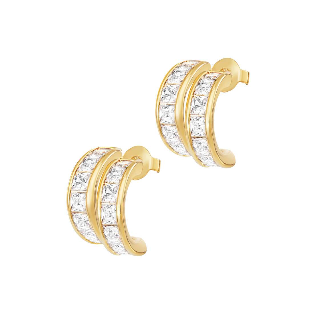 Fire and Ice Earrings - Gold