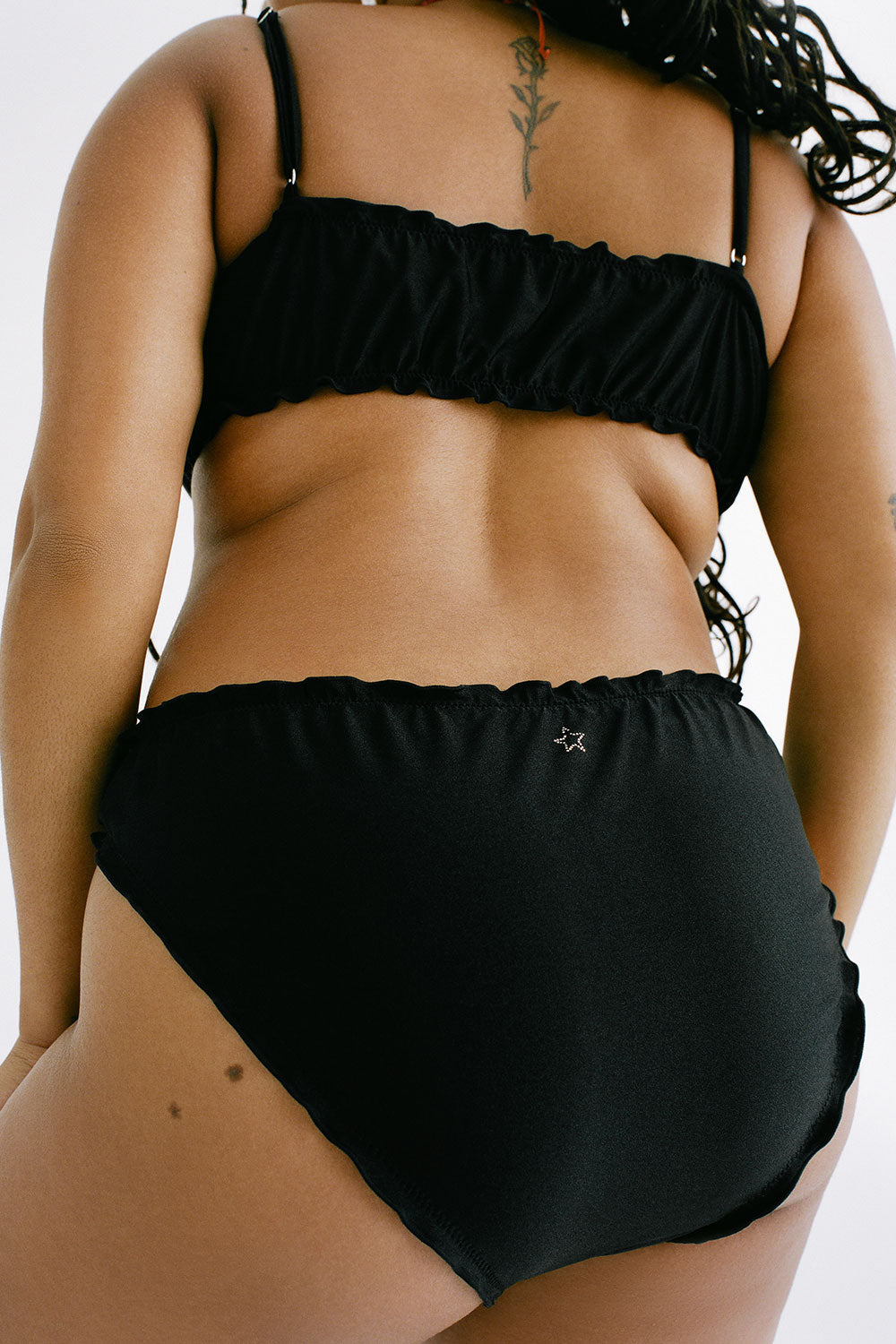 Arabelle Shine Full Coverage Bikini Bottom Black Extended