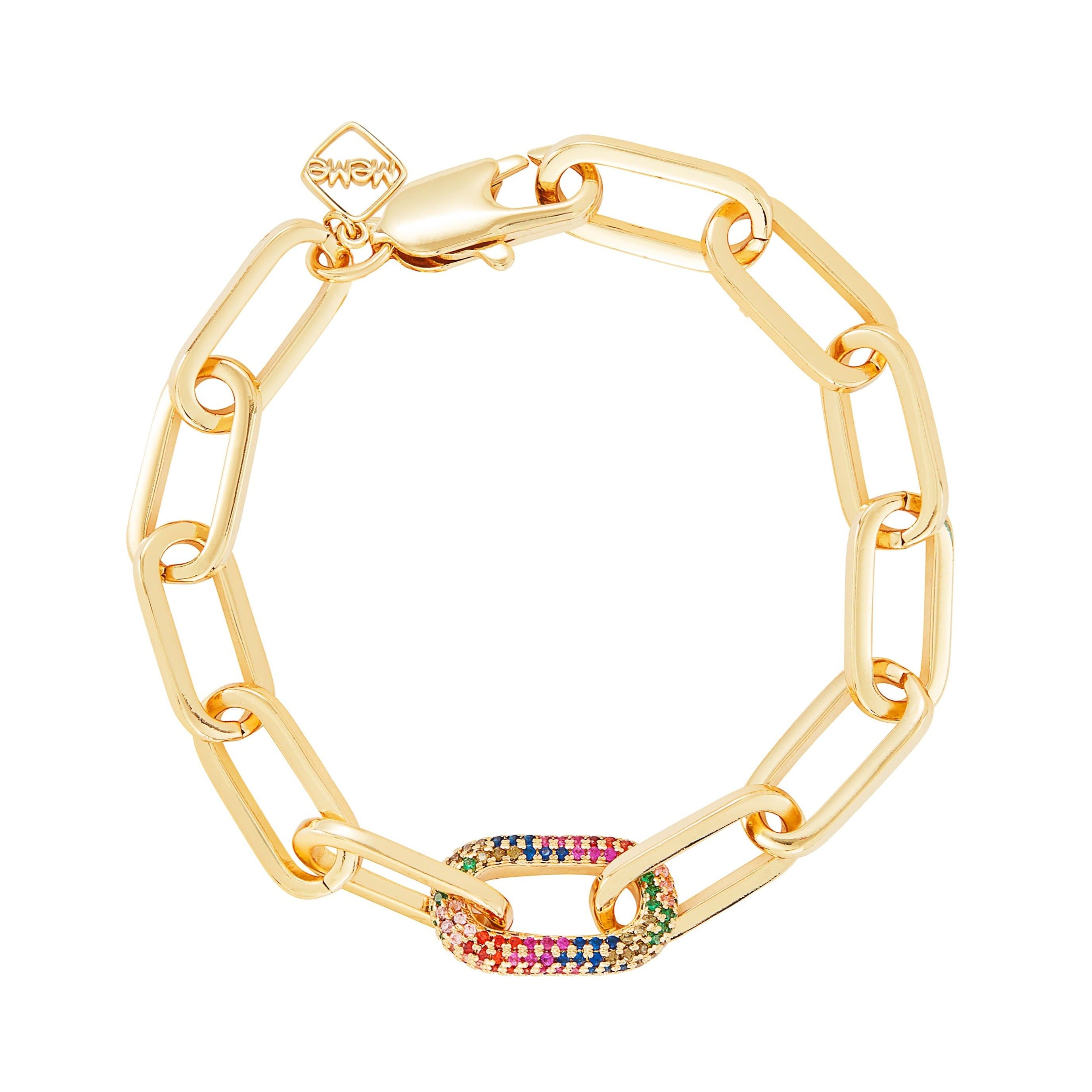 Rainbow Splash Bracelet - Gold