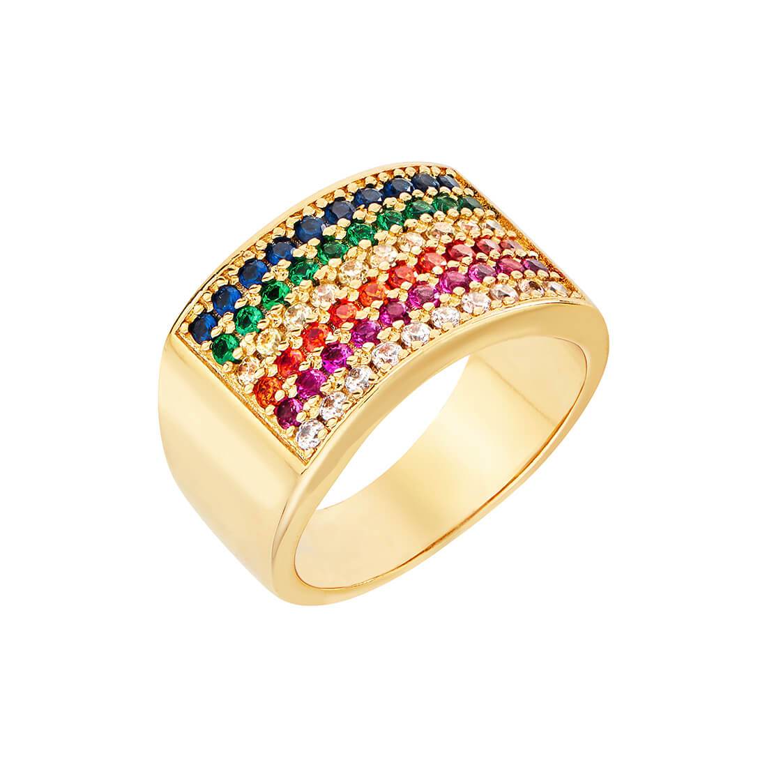 Rainbow Twinkle Ring - Gold