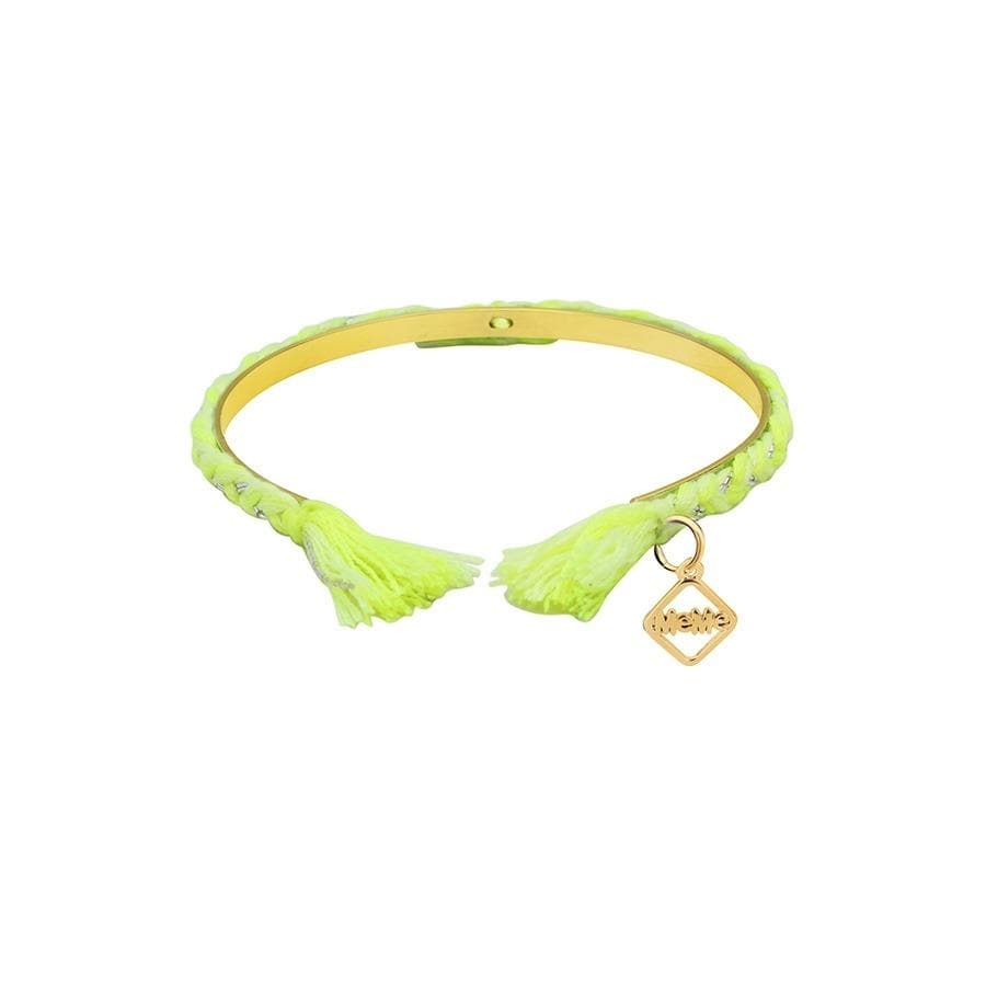 FriendCHIC Bracelet - Neon yellow with gold bracelet