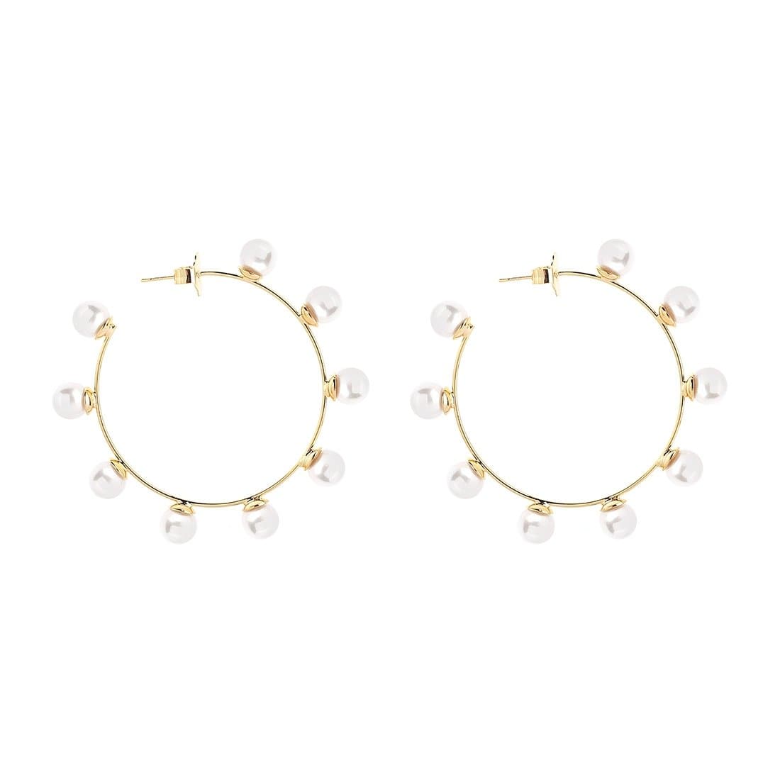 Pearly Halo Earrings - Gold
