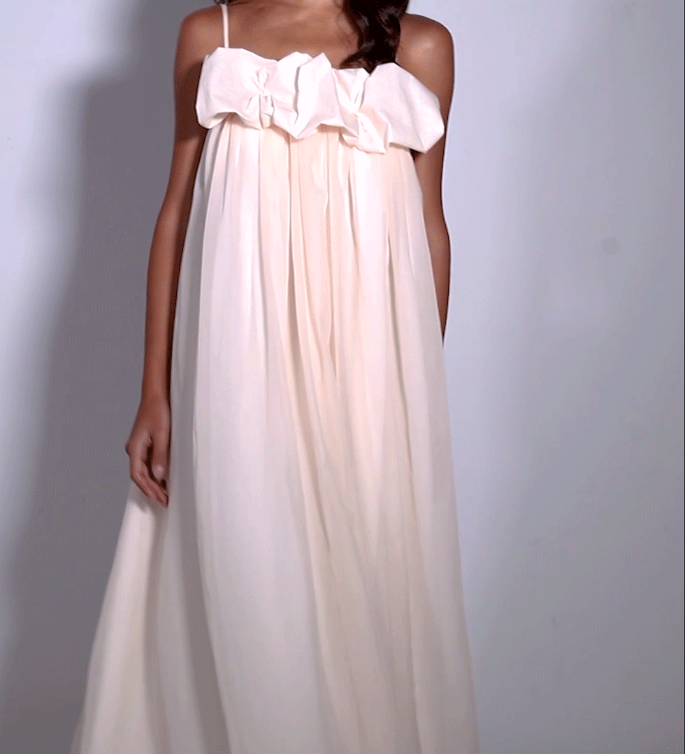 The Courageous Ruffle Dress Ivory - ANCORA