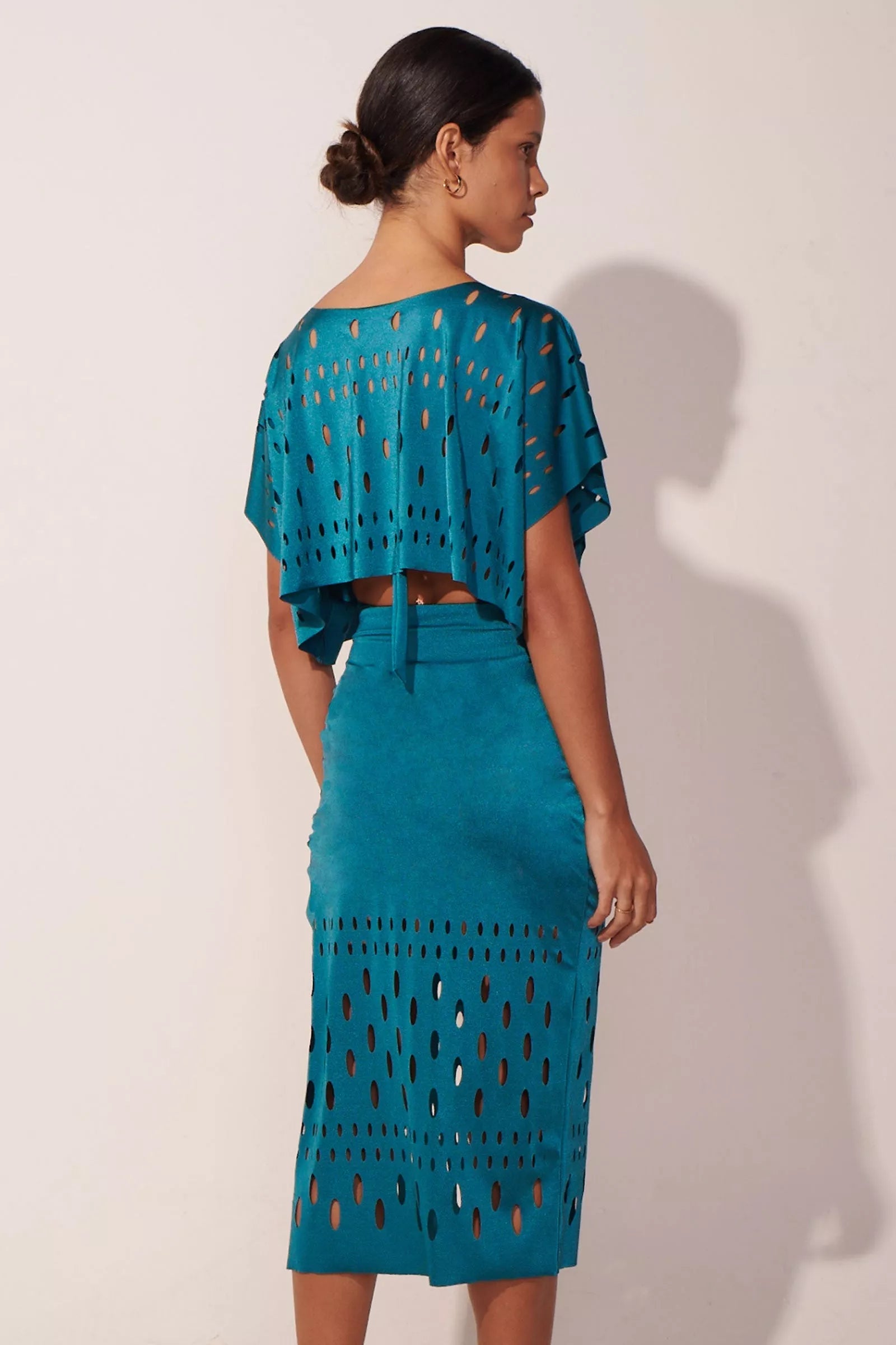 The Emerald Haute Mesh Skirt Set - ANCORA